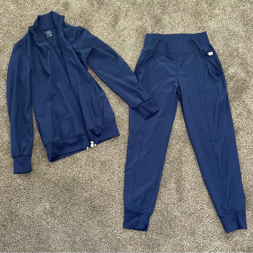 Cherokee Infinity Scrub Pants and Jacket- Navy XS